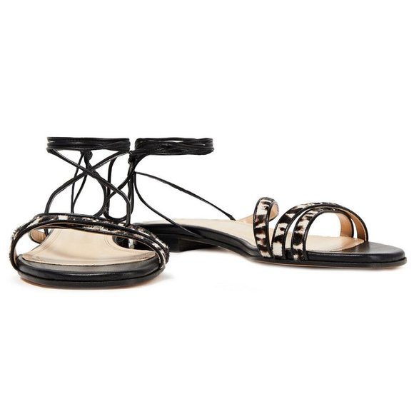 NWT Iro Puce Zebra-Print Calf Hair And Leather Sandals size 6 - Picture 3 of 4